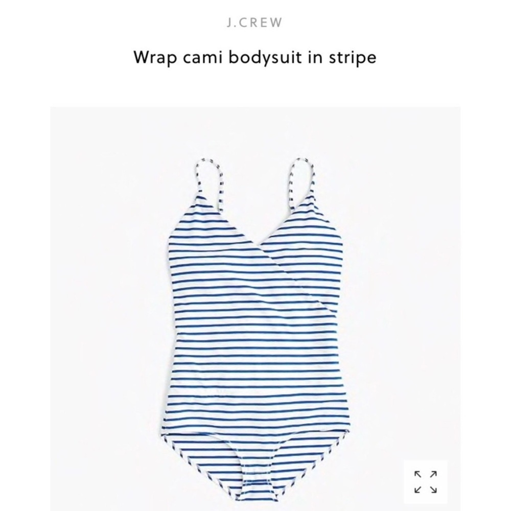 Striped J. Crew Wrap Bodysuit Cami in Blue/White Size M